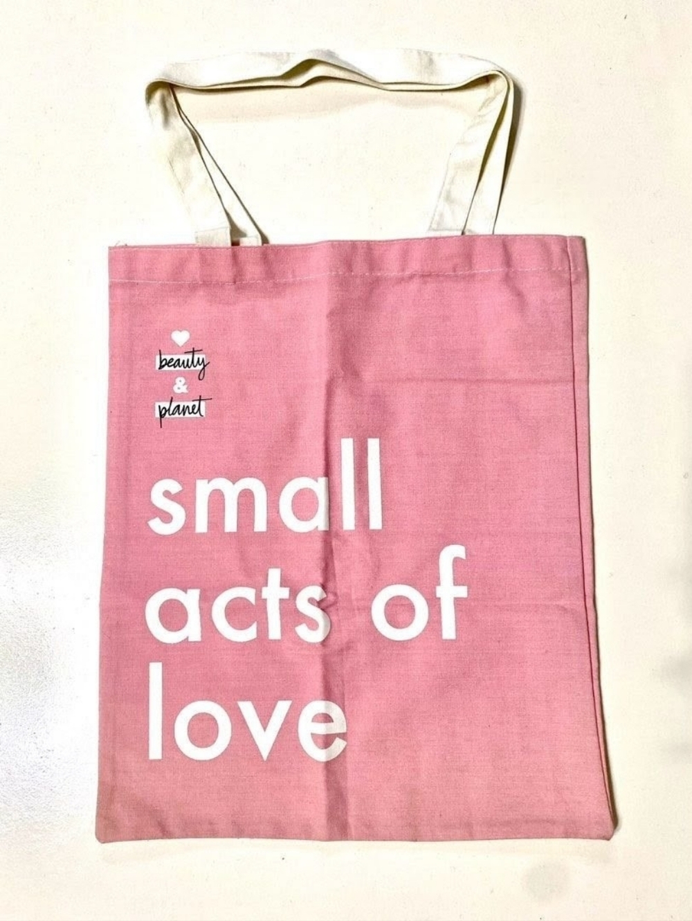LOVE BEAUTY & PLANET Pink "Small Acts Of Love" Cotton Tote Bag